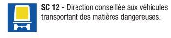 Signalisation d'indication SC 12 - Direction conseillée pour véhicules transportant des matières dangereuses_0