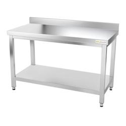 Table de travail en inox 1600 x 500 mm adossée PREMIUM / GOLDINOX - gris inox 3701770805532_0