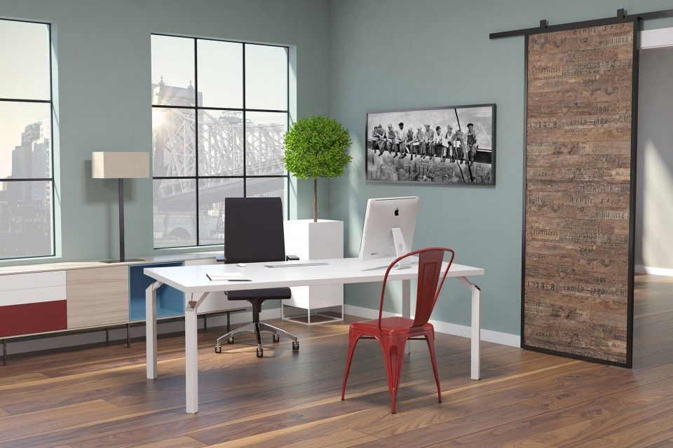 Aéro - bureaux de direction avec plateau 38 mm et piétements métalliques - Office Concept_0
