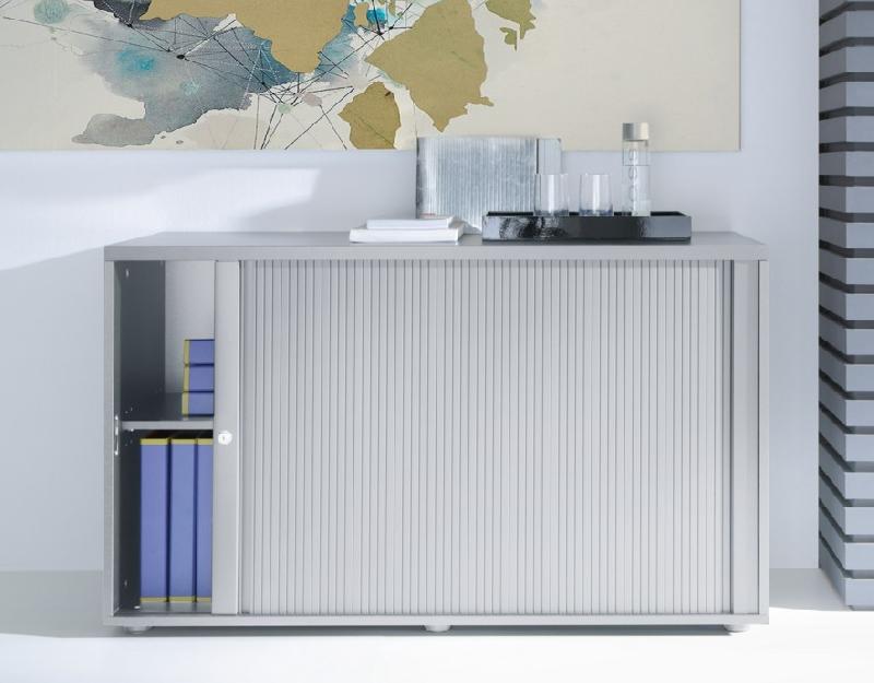 Armoire à rideaux démontable en bois mélaminé - MDD - 120, Gris aluminium_0