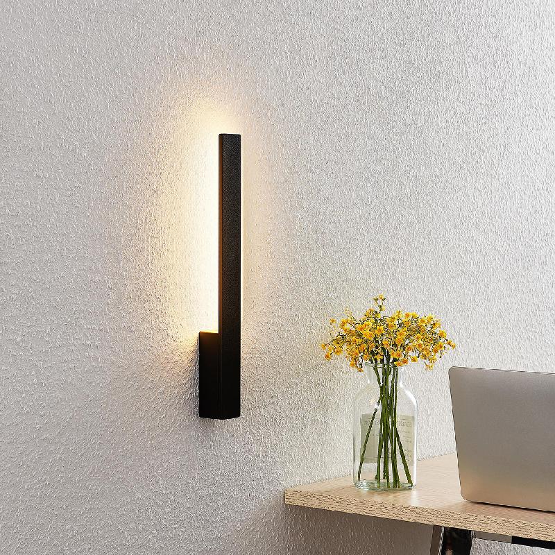 APPLIQUE MURALE LED ARCCHIO IVANO, 42,5 CM, NOIR, MÉTAL