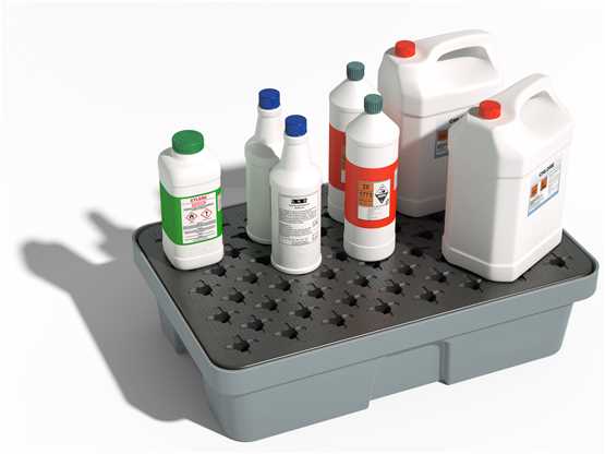 Bac de rétention LABO-RETEN 30 litres - BACPV30/G-C avec caillebotis en option - Dimensions 640x410 mm_0