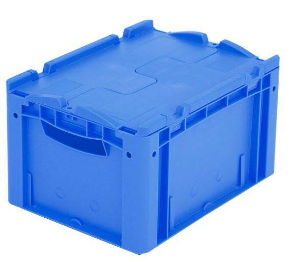 Bac gerbable norme europe, série xl, bleu  avec couvercle double rabat intégré capacité de charge 30 kg, volume 20 litres_0