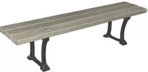 Banquette Galway - plastique recyclé - 3 lames - 180 cm - pieds en fonte antirouille_0