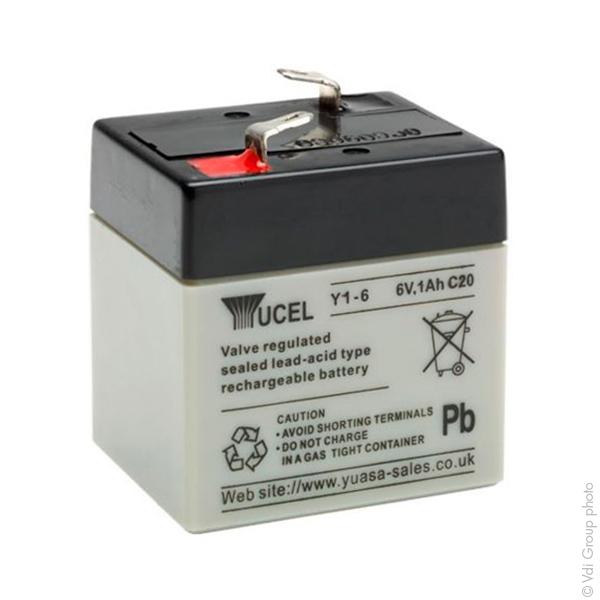 Batterie plomb AGM Yucel Y1-6 - 6V 1Ah - étanche, sans entretien, durée de vie 5 ans_0