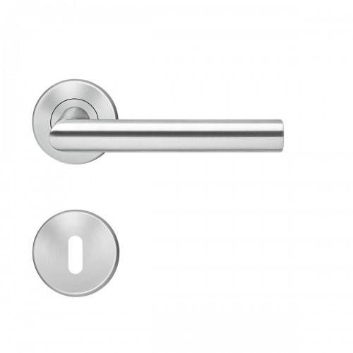BÉQUILLE DOUBLE SUR ROSACE SLIM STYLE BE300B À CLIPSER EN INOX SATINÉ - CLÉ L KARCHER DESIGN