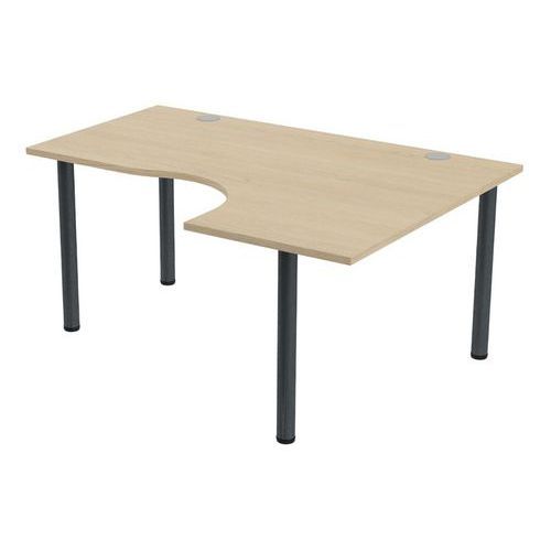 BUREAU TUBO COMPACT DROITE 160 X 120 CM CHÊNE ANTHRACITE - MBA