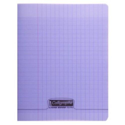 Calligraphe Lot de 10 Cahier Ligne 8000 17x22, 48p./24 feuilles 90 g/m² piquées, couv. PP violette, Séyès - 3210330181073_0
