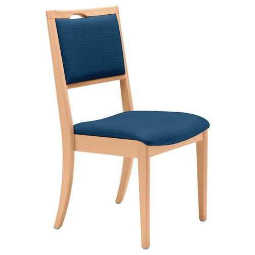 CHAISE GINKGO PÉTROLE - STRUCTURE HÊTRE NATUREL - SUNSET CREATION