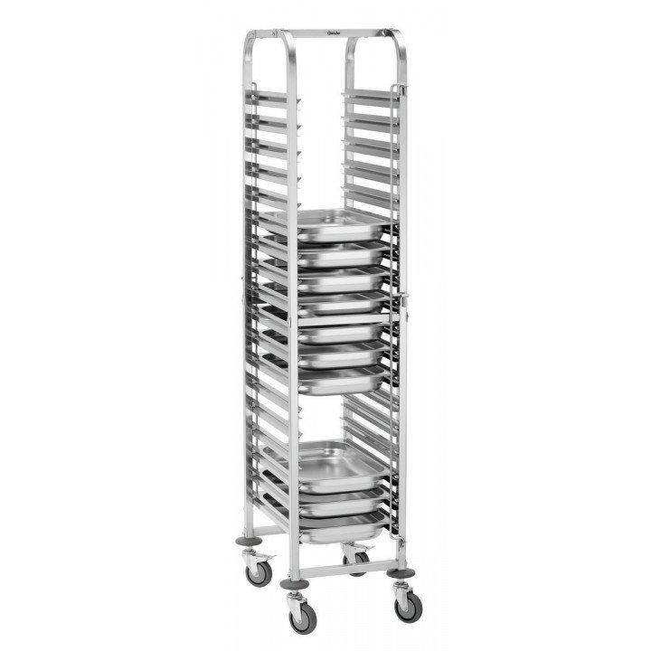 Chariot inox à glissières 18 x GN 1/1, GN 1/2, GN 1/3, à monter_0