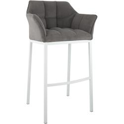 CLP Tabouret de bar Damaso Cord avec piètement à quatre pieds Taupe/Blanc - gris métal 326340_0