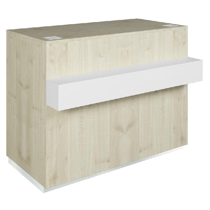 Comptoir Cage érable repose sac blanc 1 tiroir 2 tablettes 120x60/76x93cm_0