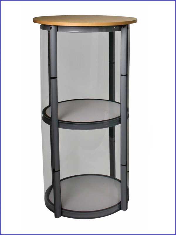 Comptoir Spiral - Escamotable et portable avec plateau en hêtre, structure acier et panneaux personnalisables_0