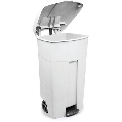 CONTENEUR MOBILE 125L AVEC PÉDALE BLANC - VEPABINS