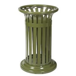 Rossignol - Corbeille extérieure à poser ou à fixer 60L TULIPE - vert olive - vert acier 57986_0