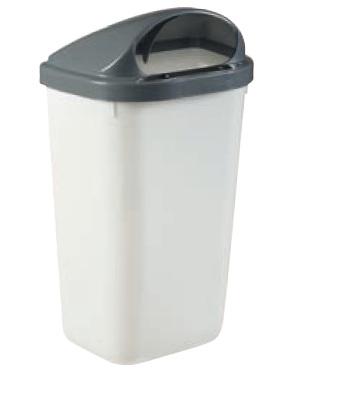 Corbeille murale en polypropylène 50L - modèle translucide traité anti-UV avec mécanisme à clé_0