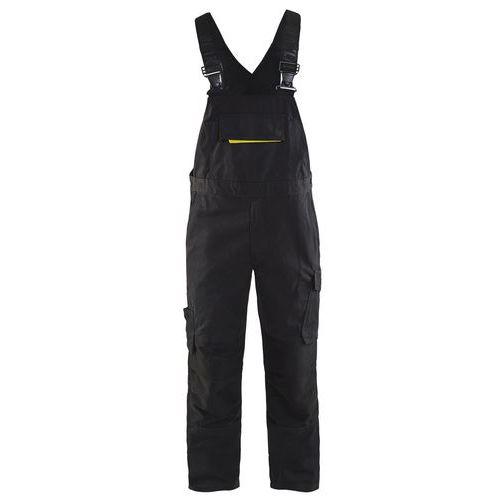 COTTE À BRETELLES STRETCH NOIR/JAUNE FLUORESCENT TAILLE 48L - BLAKLADER