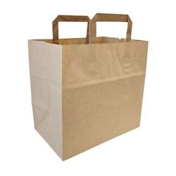 CROKUS Sac snacking kraft anse plate 26 x 17 x 25 cm (250 unités) - marron papier C123771_0