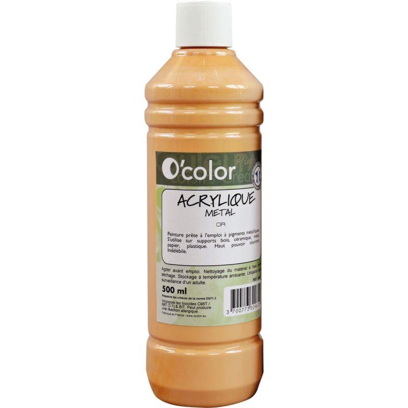 Flacon 500ml acrylique metal or - 136698_0