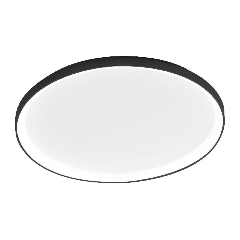 Gea Luce Krizia - Plafonnier Led Dimmable 80W - 5800Lm, Lumière Chaude 3000K, Diffuseur Opale, Aluminium Noir, D. 70 Cm, Design Moderne - noir KRIZIA_0
