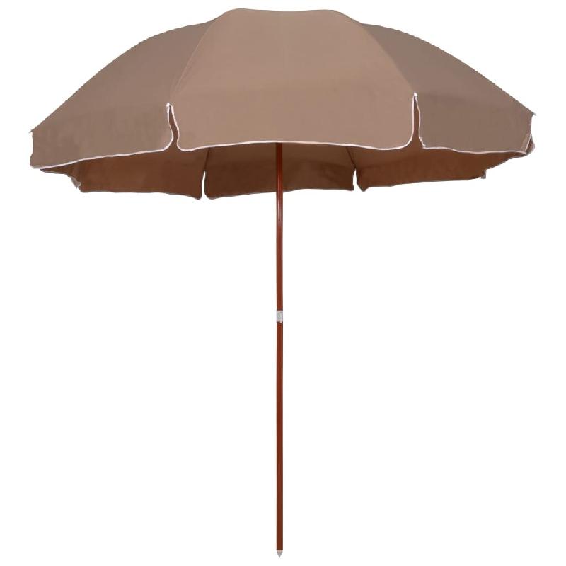 Helloshop26 - Parasol avec mât en acier 300 cm taupe 02_0008105 - Bois massif 3000433847767_0