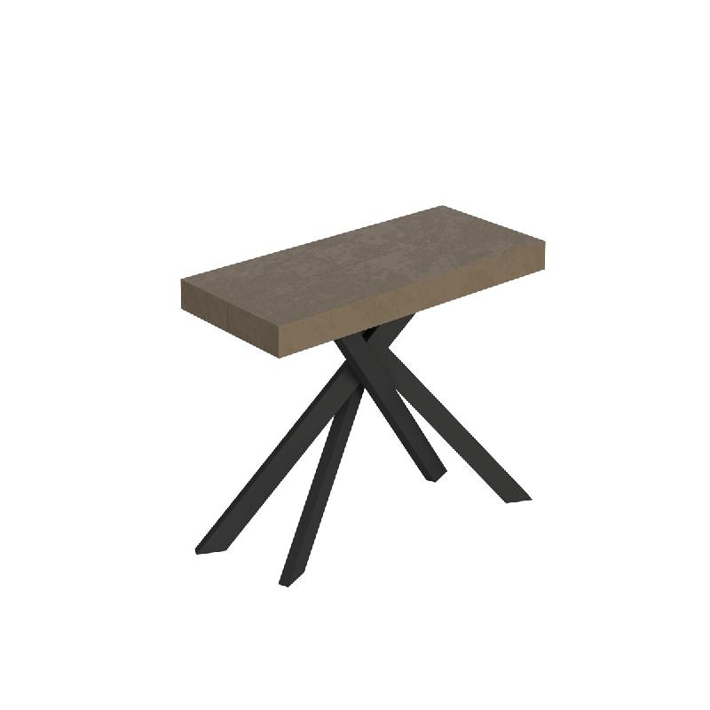 Itamoby Console Extensible 90X40/300 Cm Saki Gris Tourterelle Pieds Anthracite - marron VE090COSAKBIG-TT_0