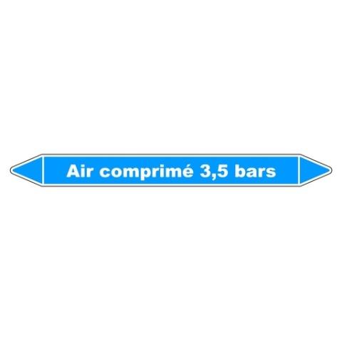 LOT DE 3 - MARQUEUR TUYAUTERIE - AIR COMPRIMÉ 3,5 BARS - VINYLE LAMINÉ 150 X 12 MM