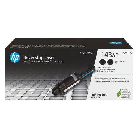 PACK 2 RECHARGES TONER HP NEVERSTOP 143AD NOIR - TONER AUTHENTIQUE