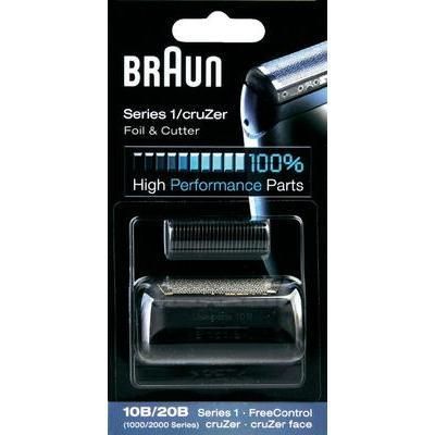 GRILLE DE RASOIR ET BLOC DE LAMES BRAUN 10B - PACK COMBINÉ 1000 NOIR