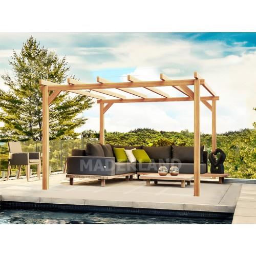 PERGOLA EN BOIS LAMELLÉ-COLLÉ LINARES 6X4 M MADERLAND