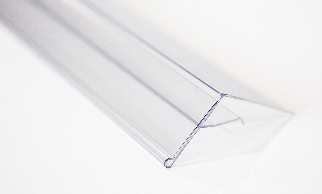 Porte-étiquette en plastique transparent à clipser - 5 × 49 × 2.8 cm_0