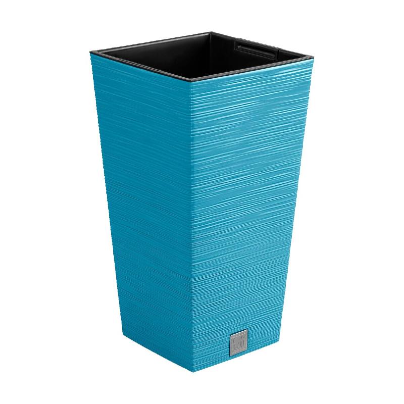 Prosperplast - Jardinière coloris Bleu scandinave, avec réservoir, collection FURU - 20x20x38 cm, capacité 5 L - bleu plastique polypropylène ZA5281_0