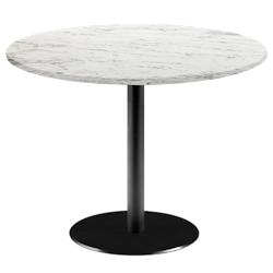 Restootab - Table Ø120cm - modèle Rome marbre calacata - blanc fonte 3760371519781_0