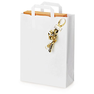SAC KRAFT BLANC À POIGNÉES PLATES RAJA 26 X 35 X 12 CM