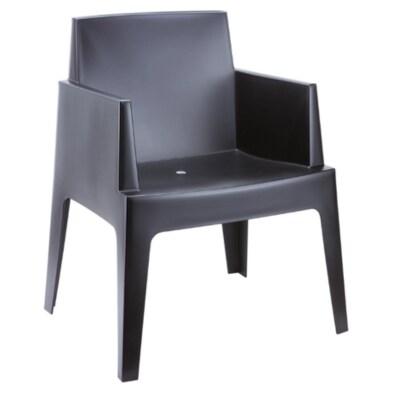 Siesta Fauteuil de terrasse restaurant Box noir empilable – polypropylène renforcé - plastique polypropylène BOXFAUTBK_0