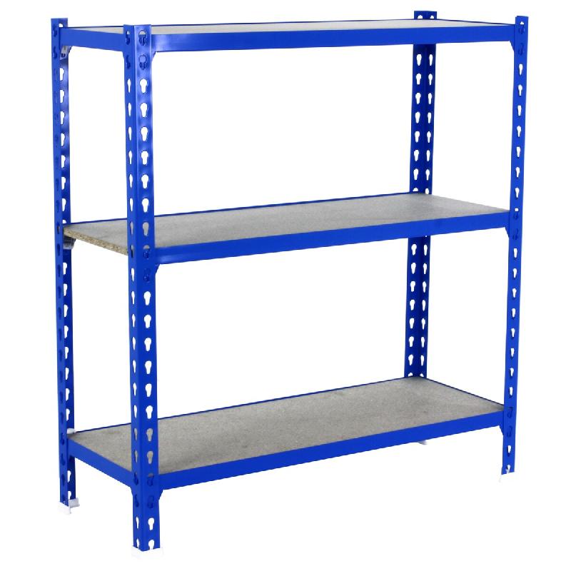 SimonRack Étagère Rangement 1000x800x400 mm, 3 niveaux, plateaux en bois, charge 150 kg par niveau, Bleu - Maderclick - métal 8425437085789_0