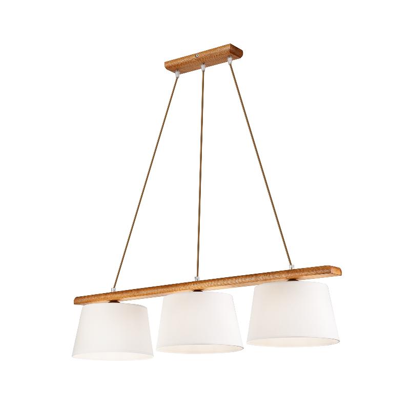 LAMKUR SUSPENSION SWEDEN À 3 LAMPES, CHÊNE RUSTIQUE