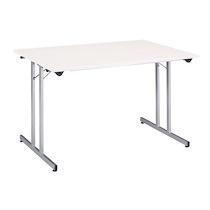 TABLE MULTI-USAGES PLIANTE BLANCHE L 120 X P 80 CM - PIÈTEMENT ALUMINIUM