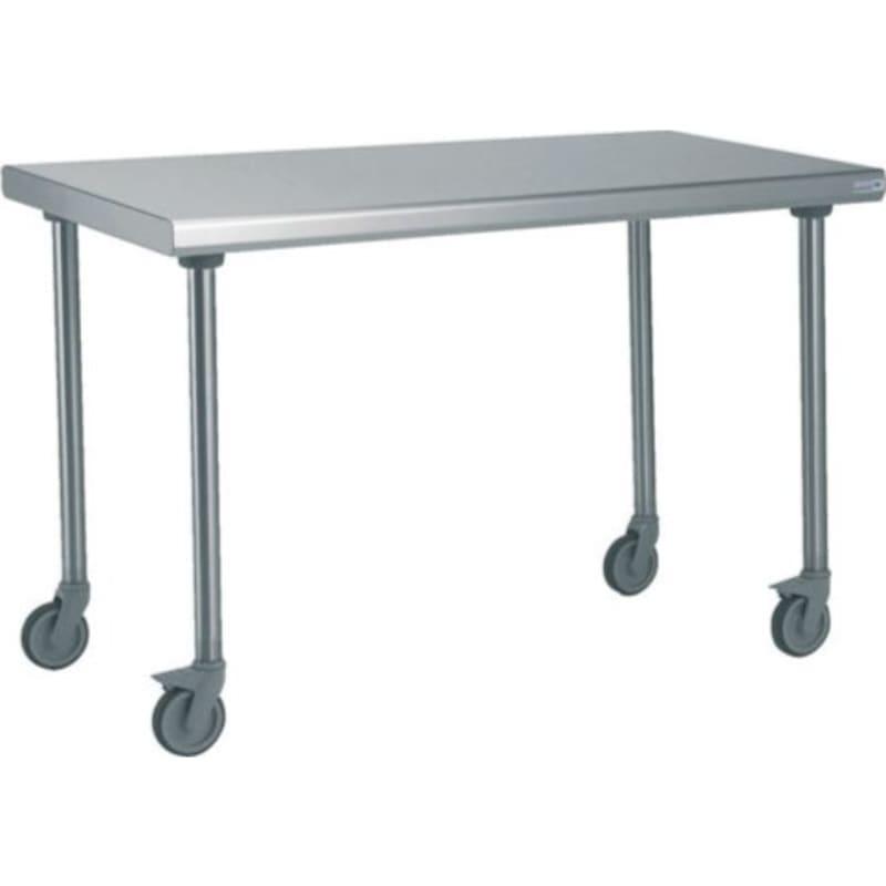Table inox - Largeur M (L=810-1210mm) - Avec étagère basse, Sur Roulettes Inconnue TBLLMP70EtagRoul_0