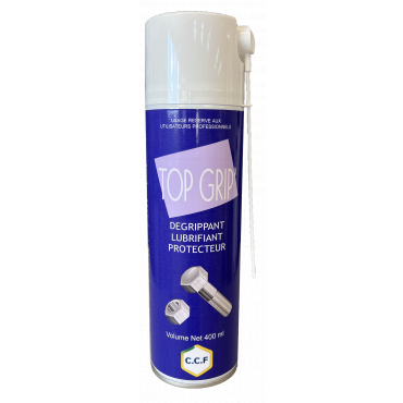 TOP GRIP Dégrippant, lubrifiant, protecteur avec PTFE - Usage industriel et humide - Très bonne pénétration et pouvoir anticorrosion_0