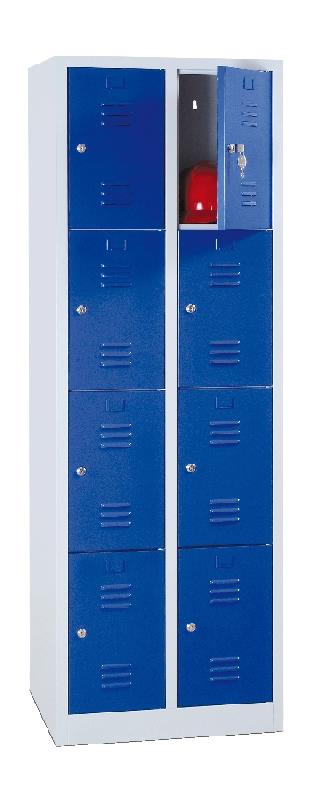 VESTIAIRE MULTICASES/PIEDS L=300/2 COLONNES 2 CASES/ BLEU - MANUTAN COLLECTIVITÉS