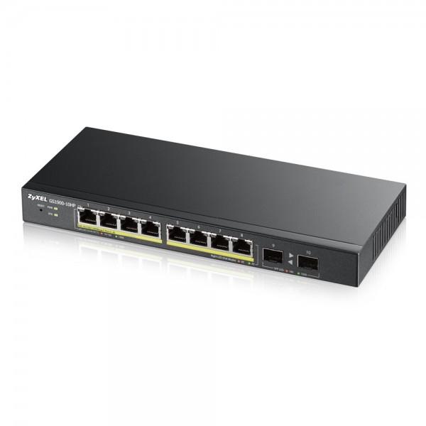 Zyxel GS1900-8HP v3 PoE Géré L2 Gigabit Ethernet (10/100/1000) Connexion Ethernet, supportant l'alimentation via ce port (PoE) Noir_0