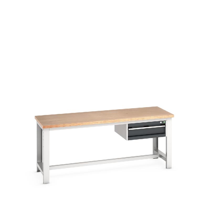 41003399 - Établi avec ossature Cubio Mpx et armoire 1 tiroir - 2000x750x840 mm_0