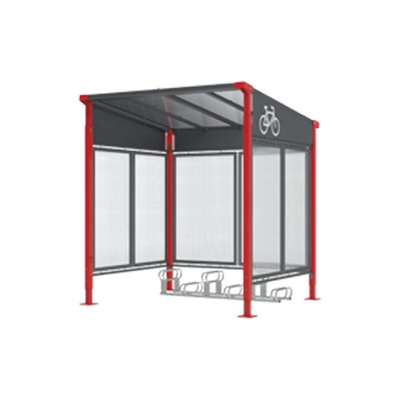 Abri cycles Milan - avec bardages en acier, polycarbonate alvéolaire - 10 coloris disponibles_0