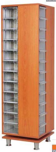 Armoire bois rotative à tiroirs - Dimensions extérieures 430x430x1420 mm - Code SD175_0