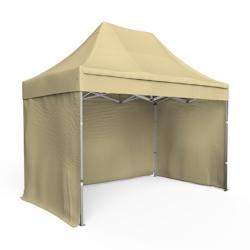 Assalit-Jean Tente pliante Barnum Aluminium 300x200cm - Ivoire + 3 murs offerts - beige SL3X200+3M15_0