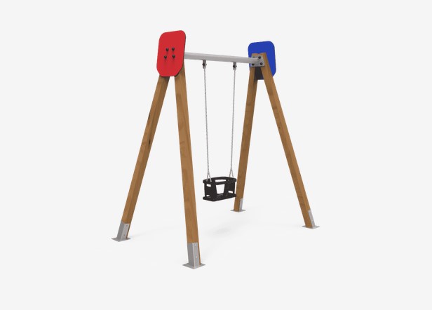 Balançoire Madera 1 berceau JL1501000 - bois et acier résistants aux intempéries_0
