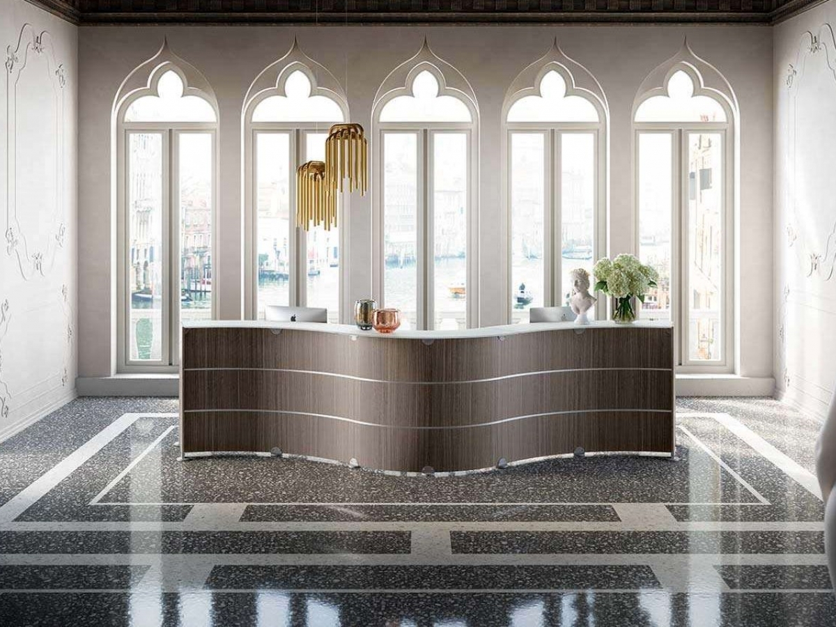 Banque d'accueil modulaire GLASS - Design moderne avec modules personnalisables et finitions variées_0