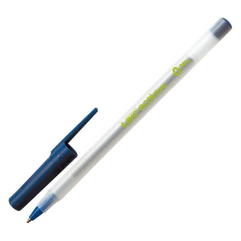 BIC STYLO-BILLE ECOLUTIONS ROUND STIC - BIC - CAPUCHON - 1 MM - BLEU (PRIX À L'UNITÉ)