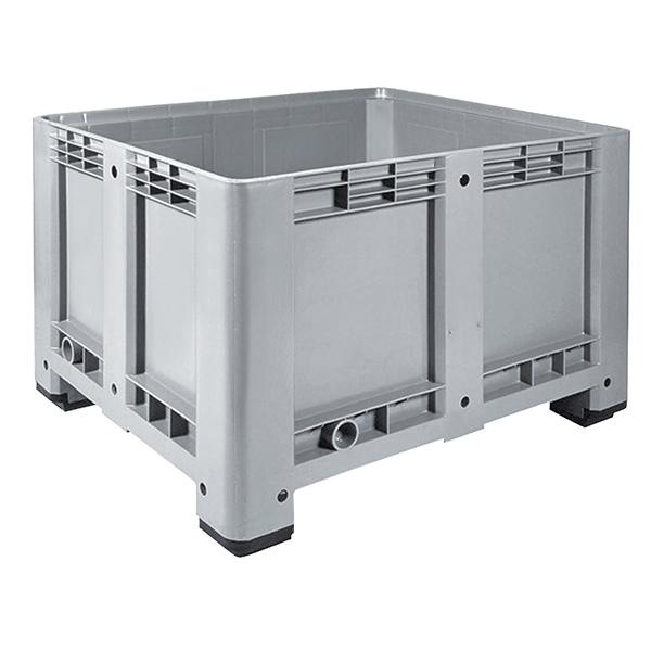 Caisse palette plastique rigide pleine - 4 pieds 1200 x 1000 x 760 mm Gris - Réf : CAI123CP1210000_0